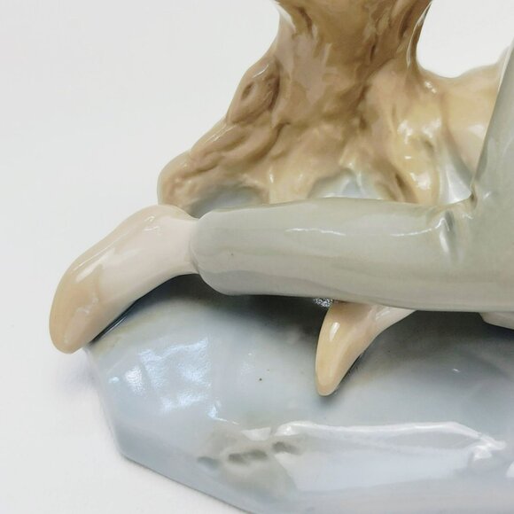 Vintage Lladro STYLE Porcelain Figurine Student Playing Flute With Bird & Tree, - Picture 6 of 10